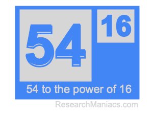54 to the power of 16