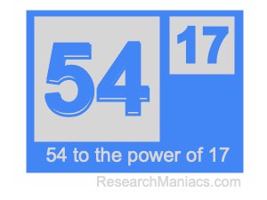 54 to the power of 17