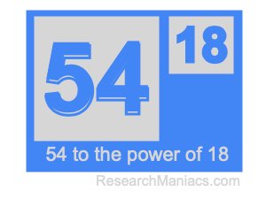 54 to the power of 18