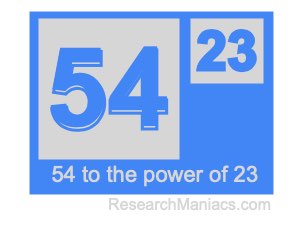 54 to the power of 23