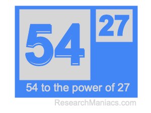 54 to the power of 27