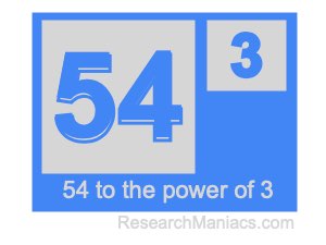 54 to the power of 3