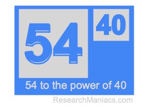 54 to the power of 40