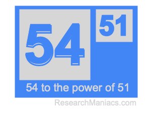 54 to the power of 51