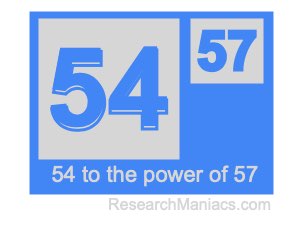 54 to the power of 57