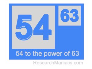 54 to the power of 63