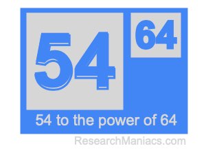 54 to the power of 64
