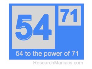54 to the power of 71