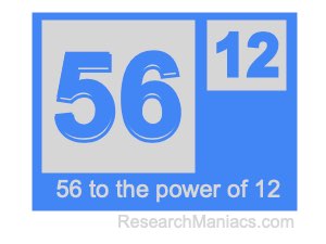 56 to the power of 12
