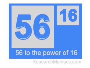 56 to the power of 16