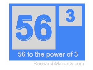 56 to the power of 3