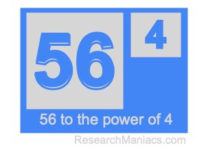 56 to the power of 4