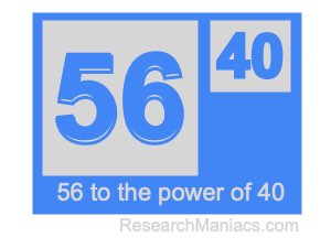 56 to the power of 40