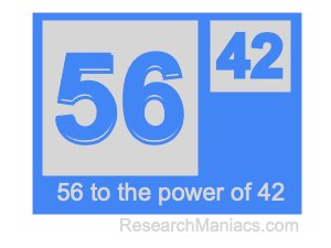 56 to the power of 42