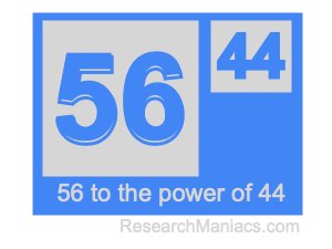 56 to the power of 44