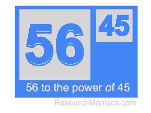 56 to the power of 45
