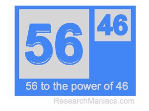 56 to the power of 46