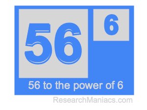 56 to the power of 6