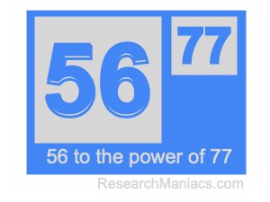 56 to the power of 77