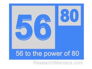 56 to the power of 80
