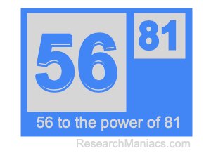 56 to the power of 81