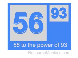 56 to the power of 93