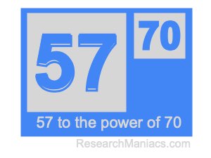 57 to the power of 70