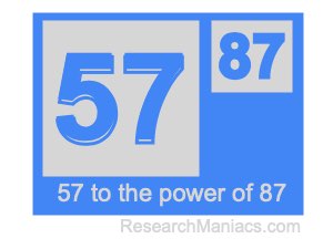 57 to the power of 87