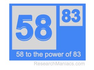 58 to the power of 83