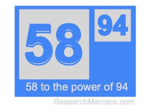 58 to the power of 94