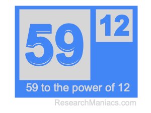 59 to the power of 12