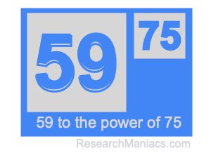 59 to the power of 75