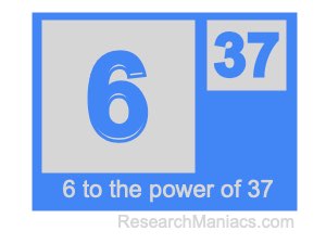 6 to the power of 37