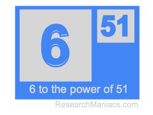 6 to the power of 51