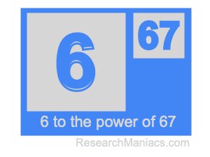6 to the power of 67
