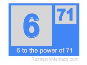 6 to the power of 71