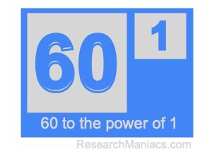 60 to the power of 1