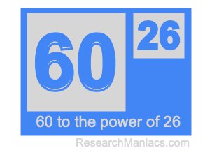 60 to the power of 26