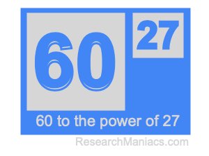 60 to the power of 27