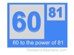60 to the power of 81