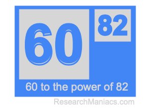 60 to the power of 82