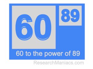 60 to the power of 89