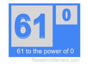 61 to the power of 0