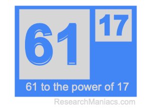 61 to the power of 17