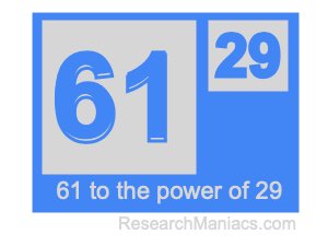 61 to the power of 29