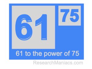 61 to the power of 75