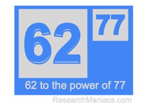 62 to the power of 77