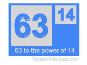 63 to the power of 14