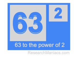 63 to the power of 2