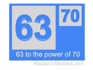 63 to the power of 70